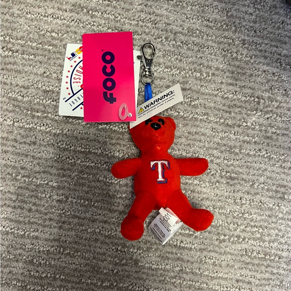 Texas Rangers, MLB, teddy bear keychain, new with tag
